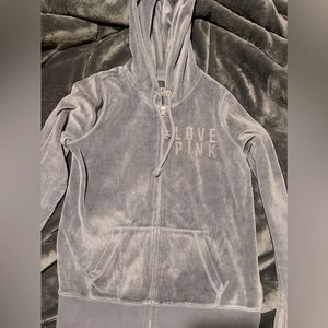 PINK Velvet Zip Up Hoodie